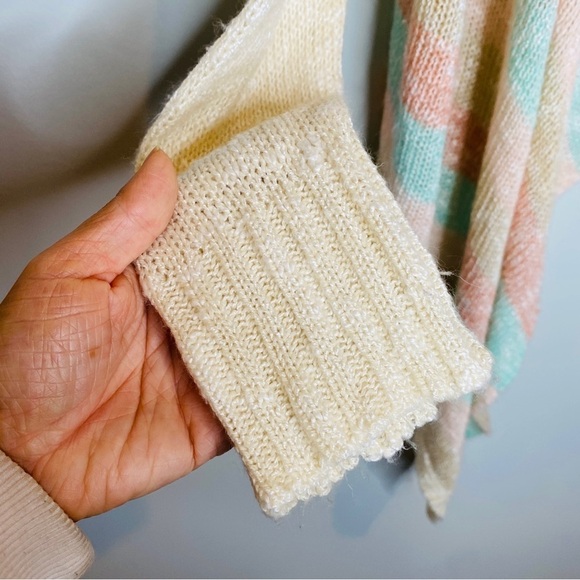 Hi-Lo Striped Open Front Waterfall Cardigan Knit Kimono - Picture 11 of 11